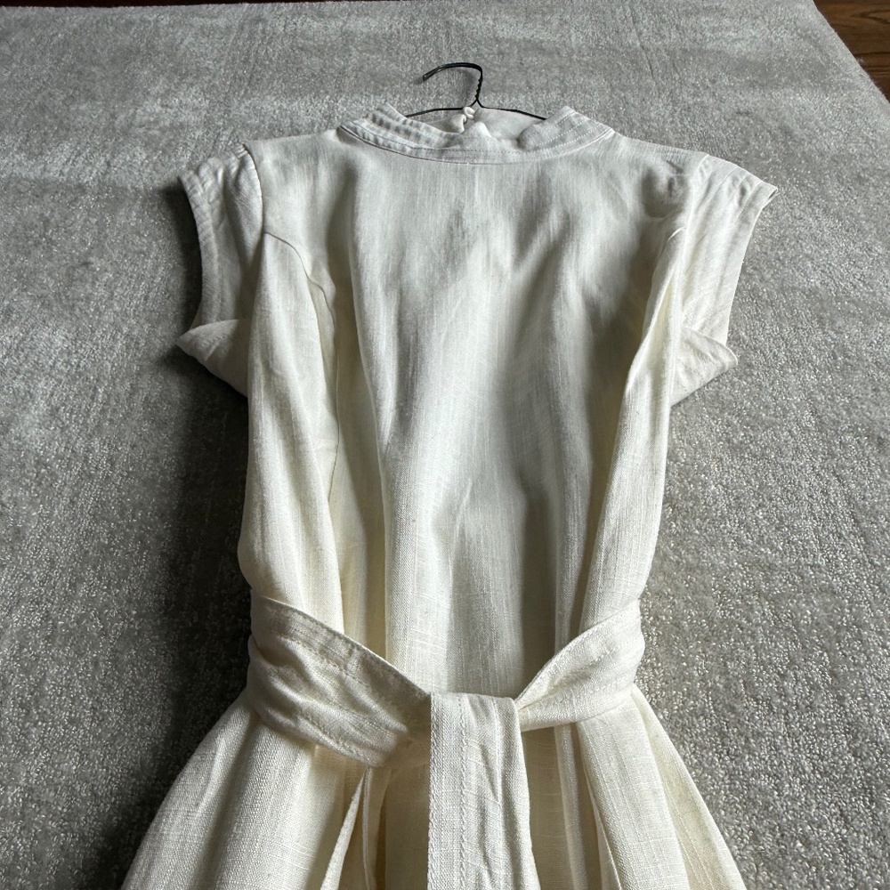 Porridge Linen Open Back Linen Dress
